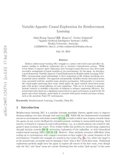 Variable-Agnostic Causal Exploration for Reinforcement Learning