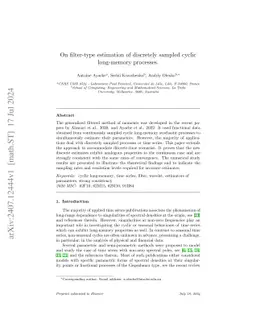 On filter-type estimation of discretely sampled cyclic long-memory
  processes