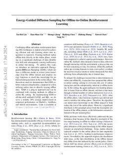 Energy-Guided Diffusion Sampling for Offline-to-Online Reinforcement
  Learning
