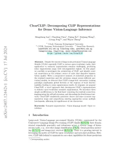 ClearCLIP: Decomposing CLIP Representations for Dense Vision-Language
  Inference