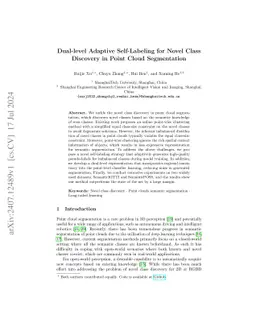 Dual-level Adaptive Self-Labeling for Novel Class Discovery in Point
  Cloud Segmentation