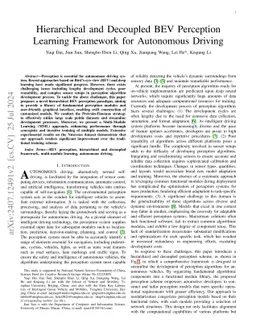 Hierarchical and Decoupled BEV Perception Learning Framework for
  Autonomous Driving