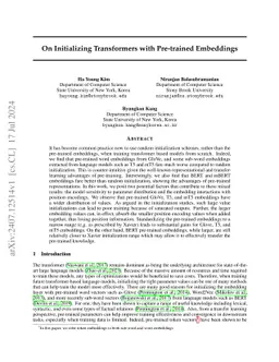 On Initializing Transformers with Pre-trained Embeddings