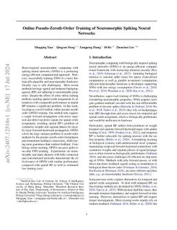 Online Pseudo-Zeroth-Order Training of Neuromorphic Spiking Neural
  Networks