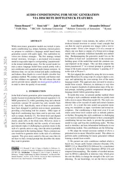 Audio Conditioning for Music Generation via Discrete Bottleneck Features