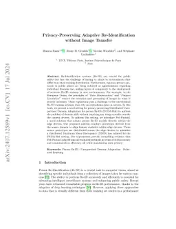 Privacy-Preserving Adaptive Re-Identification without Image Transfer