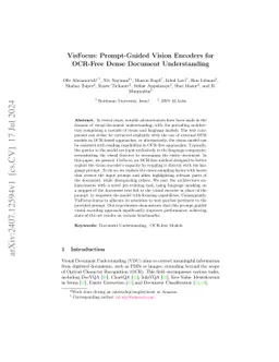 VisFocus: Prompt-Guided Vision Encoders for OCR-Free Dense Document Understanding
