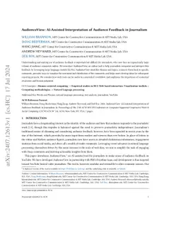 AudienceView: AI-Assisted Interpretation of Audience Feedback in
  Journalism