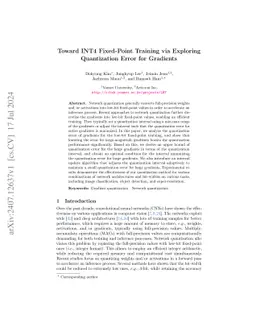 Toward INT4 Fixed-Point Training via Exploring Quantization Error for
  Gradients