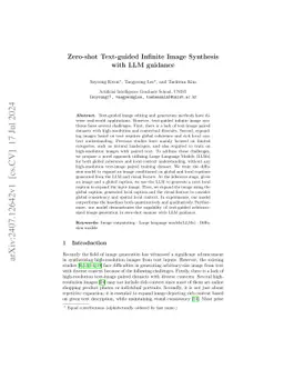 Zero-shot Text-guided Infinite Image Synthesis with LLM guidance