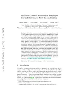 InfoNorm: Mutual Information Shaping of Normals for Sparse-View
  Reconstruction
