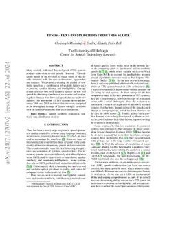TTSDS -- Text-to-Speech Distribution Score
