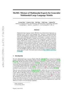 MoME: Mixture of Multimodal Experts for Generalist Multimodal Large
  Language Models