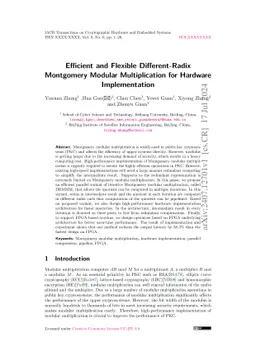 Efficient and Flexible Differet-Radix Montgomery Modular Multiplication
  for Hardware Implementation
