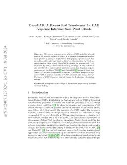 TransCAD: A Hierarchical Transformer for CAD Sequence Inference from
  Point Clouds