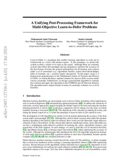 A Unifying Post-Processing Framework for Multi-Objective Learn-to-Defer
  Problems