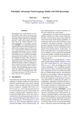 EchoSight: Advancing Visual-Language Models with Wiki Knowledge