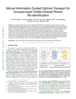 Mutual Information Guided Optimal Transport for Unsupervised
  Visible-Infrared Person Re-identification