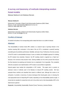 A survey and taxonomy of methods interpreting random forest models