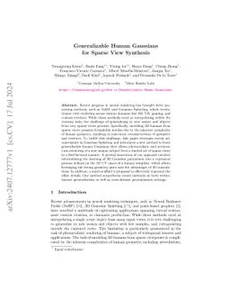 Generalizable Human Gaussians for Sparse View Synthesis