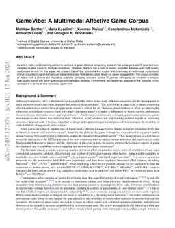 GameVibe: A Multimodal Affective Game Corpus