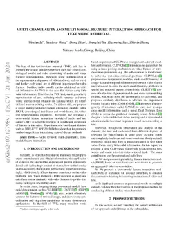 Multi-Granularity and Multi-modal Feature Interaction Approach for Text
  Video Retrieval