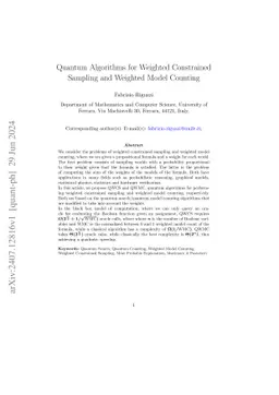 Quantum Algorithms for Weighted Constrained Sampling and Weighted Model
  Counting