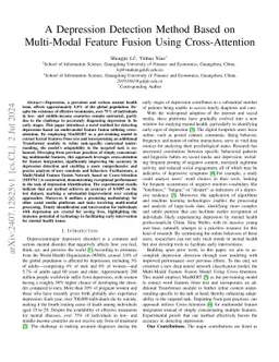 A Depression Detection Method Based on Multi-Modal Feature Fusion Using
  Cross-Attention