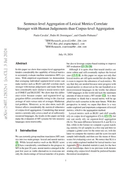 Sentence-level Aggregation of Lexical Metrics Correlates Stronger with Human Judgements than Corpus-level Aggregation
