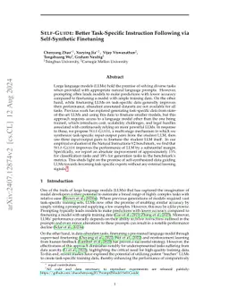 SELF-GUIDE: Better Task-Specific Instruction Following via
  Self-Synthetic Finetuning