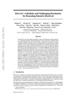 BRIGHT: A Realistic and Challenging Benchmark for Reasoning-Intensive Retrieval