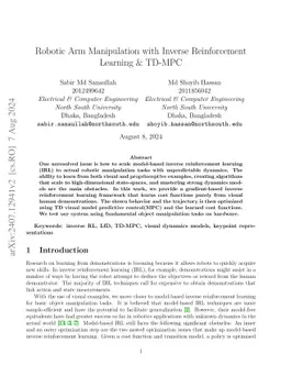 Robotic Arm Manipulation with Inverse Reinforcement Learning & TD-MPC