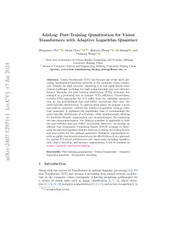 AdaLog: Post-Training Quantization for Vision Transformers with Adaptive
  Logarithm Quantizer