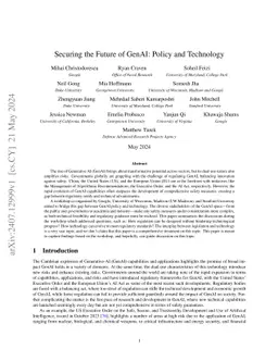 Securing the Future of GenAI: Policy and Technology