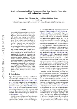 Retrieve, Summarize, Plan: Advancing Multi-hop Question Answering with an Iterative Approach