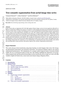 Tree semantic segmentation from aerial image time series