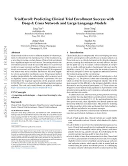 TrialEnroll: Predicting Clinical Trial Enrollment Success with Deep &
  Cross Network and Large Language Models
