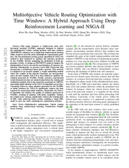 Multiobjective Vehicle Routing Optimization with Time Windows: A Hybrid
  Approach Using Deep Reinforcement Learning and NSGA-II