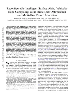 Reconfigurable Intelligent Surface Aided Vehicular Edge Computing: Joint Phase-shift Optimization and Multi-User Power Allocation
