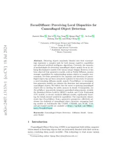 FocusDiffuser: Perceiving Local Disparities for Camouflaged Object
  Detection