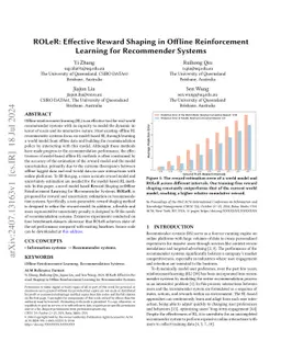 ROLeR: Effective Reward Shaping in Offline Reinforcement Learning for Recommender Systems