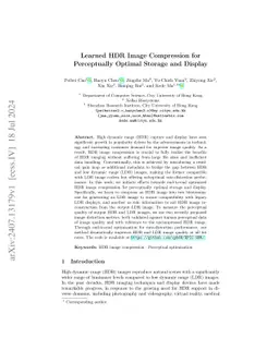 Learned HDR Image Compression for Perceptually Optimal Storage and
  Display