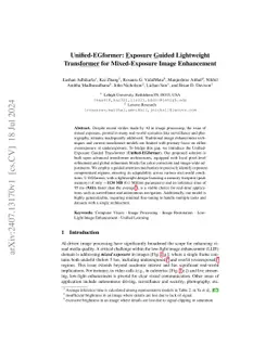 Unified-EGformer: Exposure Guided Lightweight Transformer for Mixed-Exposure Image Enhancement
