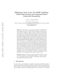 HSEmotion Team at the 7th ABAW Challenge: Multi-Task Learning and
  Compound Facial Expression Recognition