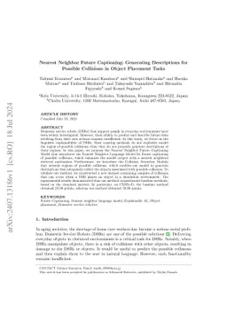 Nearest Neighbor Future Captioning: Generating Descriptions for Possible
  Collisions in Object Placement Tasks