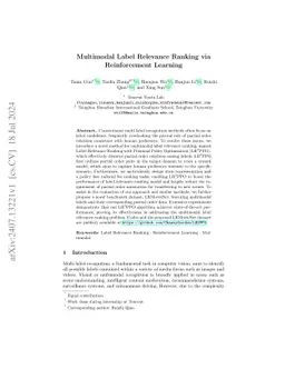 Multimodal Label Relevance Ranking via Reinforcement Learning