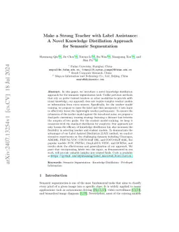 Make a Strong Teacher with Label Assistance: A Novel Knowledge
  Distillation Approach for Semantic Segmentation