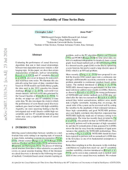 Sortability of Time Series Data