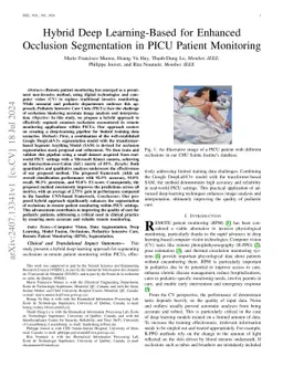 Hybrid Deep Learning-Based for Enhanced Occlusion Segmentation in PICU
  Patient Monitoring