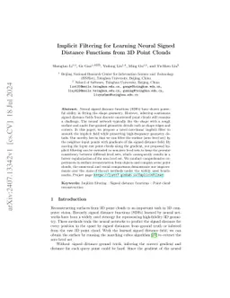 Implicit Filtering for Learning Neural Signed Distance Functions from 3D
  Point Clouds